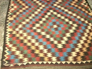 antique Veramin Kilim. Size: 153 x 260 cm. Very good condition. Wonderful Colors.                    