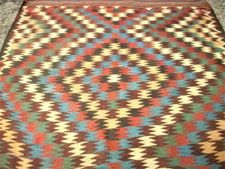 antique Veramin Kilim. Size: 153 x 260 cm. Very good condition. Wonderful Colors.                    