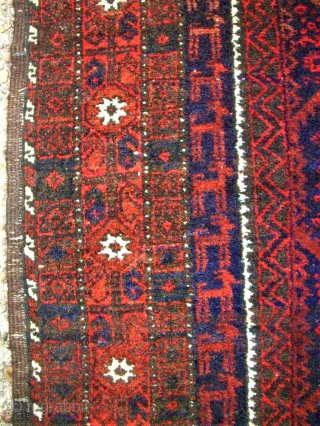 Old Baluch rug. Size: 100 x 175 cm. Very good condition. Interesting ornamentic with animals.                  