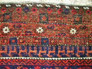 Old Baluch rug. Size: 100 x 175 cm. Very good condition. Interesting ornamentic with animals.                  