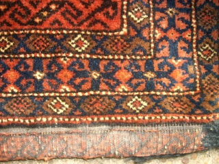 Old, amazing baluch bag. Size 46 x 46 cm. Full pile. A little bit silk.                  