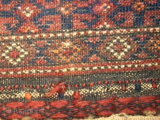 Old, amazing baluch bag. Size 46 x 46 cm. Full pile. A little bit silk.                  