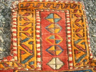 Old north-west persia sumack saltbag. Size: 41 x 39 cm. Used.                      