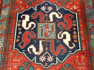 Caucasian rug. Size. 241 x 128 cm. Some used pile.                       