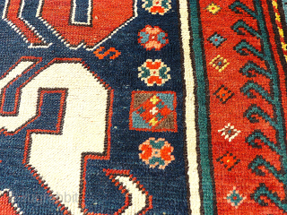 Caucasian rug. Size. 241 x 128 cm. Some used pile.                       