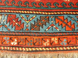 Caucasian rug. Size. 241 x 128 cm. Some used pile.                       