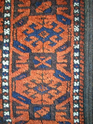 Old wonderful Baluch carpet! Size: 115 x 188 cm. Great design. Full pile. Good condition. Fine knotting.                