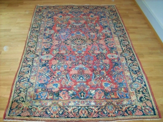 Very old persian Sarough Feraghan. Size: 203 x 132 cm. Very good condition. Full pile. Decorativ item.                