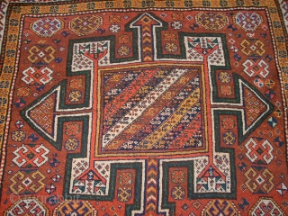 Very old Kordi Quchan rug. Size: 155 x 261 cm. In the middle some low pile. One small repair.              