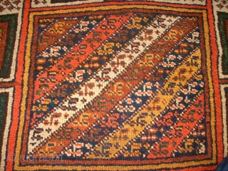 Very old Kordi Quchan rug. Size: 155 x 261 cm. In the middle some low pile. One small repair.              