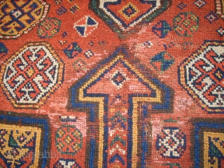 Very old Kordi Quchan rug. Size: 155 x 261 cm. In the middle some low pile. One small repair.              