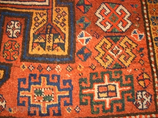 Very old Kordi Quchan rug. Size: 155 x 261 cm. In the middle some low pile. One small repair.              