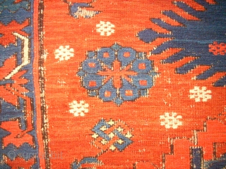 Antique caucasian Sumakh. Size: 148 x 180 cm. Used condition. Holes. Thin pile.                    