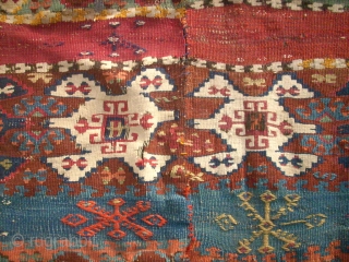 Antique anatolian Kilim. Size: 330 x 164 cm. Bad conditon. Holes. Damaged.                     