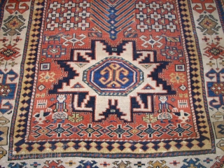 Antique caucasian rug. Size: 253 x 111 cm. Good pile. Very interesting ornaments. Wonderful border.                  