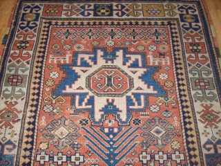 Antique caucasian rug. Size: 253 x 111 cm. Good pile. Very interesting ornaments. Wonderful border.                  