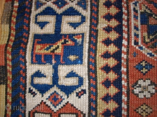 Antique caucasian rug. Size: 253 x 111 cm. Good pile. Very interesting ornaments. Wonderful border.                  