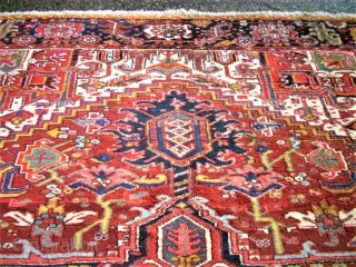 Old persian Heriz. Size: 243 x 353 cm. Good conditon.                       