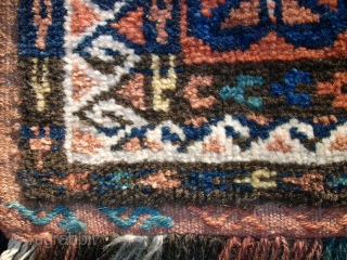 Old rar probably kurdish Torba. Size: 72 x 30 cm. Full pile. Ends with goat hair.                 