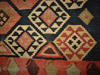 Caucasian Kilim fragment. Size: 127 x 159 cm. Used condition.                       