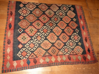 Caucasian Kilim fragment. Size: 127 x 159 cm. Used condition.                       