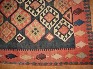 Caucasian Kilim fragment. Size: 127 x 159 cm. Used condition.                       