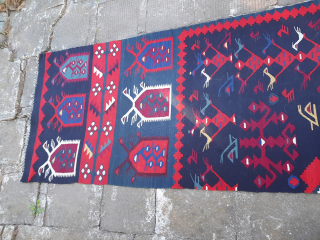 Antique kilim fragment, unseen, probably Sharkoy, measuring approx
2.4x 0.8m. Ask for the price                    