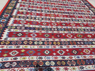 Large, antique Pirot Sarkoy kilim, dimensions about 380x345cm, in excellent condition, ask for price                   