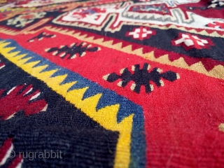 Exceptional Pirot sarkoy kilim, over 100 years old,  natural colors. Dimension approx. 1.5x2m.                   