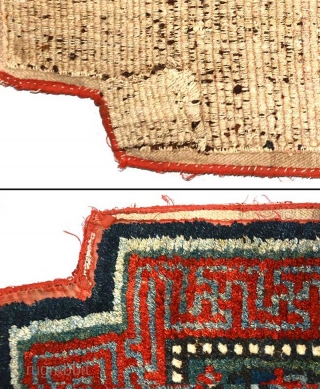 Lustrous Tibetan warp-faced-back under-saddle carpet (makden) woven in the Wangden valley region of Tibet some time in the mid to latter half of the 1800’s / 19th century. All natural supersaturated dyes  ...