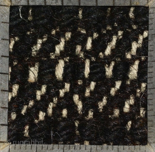 Tibetan three paneled black tsuktruk with a Zeepa (Dzeepa, Zeepak, et al) as the sole central motif, and with spray coming off a wave-like design set across the bottom. These blanket-like rugs are  ...