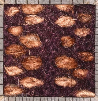 Tibet. Unique pile-less seating square woven in a very interesting and unusual knotting style, being either rural or nomadic work with primarily natural dyes, and un-dyed lustrous wool. The center square features  ...