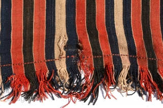 Finely hand-woven four paneled raw silk Bhutanese blanket (i.e. four individually woven strips or panels sewn together post weaving) made with all natural dyes, almost certainly in Bhutan, or at a very  ...