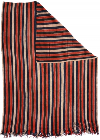 Finely hand-woven four paneled raw silk Bhutanese blanket (i.e. four individually woven strips or panels sewn together post weaving) made with all natural dyes, almost certainly in Bhutan, or at a very  ...