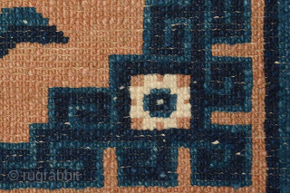 From the Baotou-Suiyuan / Inner Mongolian region of China, this carpet has an un-dyed brown camel hair coloured main field which the floral emblems and central medallion appear to float in. Made  ...