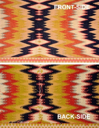 Beautiful natural dyed and a graphic 'shimmering' designed Rolakan weaving from the south of Sweden, circa 1900. designed with what is often referred to as the eye-dazzler effect. It has wool warp  ...