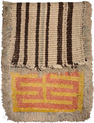 Thick warp-faced-back Wangden-style Tibetan Tsokden (a runner or long carpet) – of a design type which according to recent published research was woven specifically and exclusively for monks to sit on in  ...