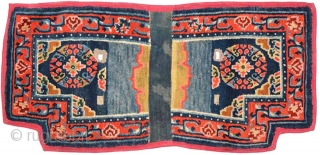 Complete two piece set of Tibetan saddle carpets with a matched design, that is both the under-saddle (makden) and over-saddle (masho) carpets, which are increasingly rare to find as an intact set  ...