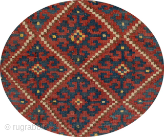 Central Asian Uzbek Tartari saddle storage bag. Pleasing combination of colours with the blue being especially attractive. Made in the early 1900s it has wool weft and goat hair warps, all natural  ...