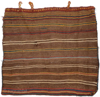 Central Asian Uzbek Tartari saddle storage bag. Pleasing combination of colours with the blue being especially attractive. Made in the early 1900s it has wool weft and goat hair warps, all natural  ...