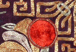 Elegant and strikingly beautiful Chinese Civil Rank Buzi (pu zi) or ‘insignia badge’ (often referred to as ‘Mandarin Squares’); this example hand woven using couching, or the ‘couched-stitch method’, a specific technique  ...