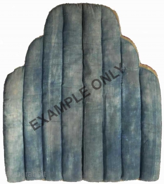 Rare matched pair of Tibetan gabney (or cushions) in original condition as they came out of Tibet circa 1972. (The inner padding under the ribbed blue backing cloth – which was various  ...