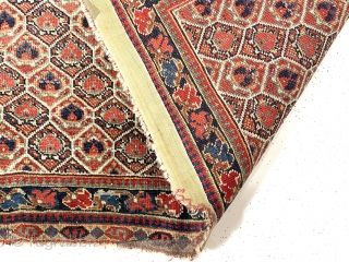 Antique large early south Persian bagface, possibly qashqai. Lovely example of an uncommon type. Nice fine weave. Soft supple handle. All excellent natural colors. Mostly decent even pile with scattered wear as  ...