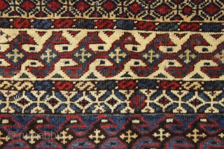 antique south persian bagface. Rare design with highest quality wool and all good colors. "As found", bit of wear and rough edges as shown. good age ca. 1880 or earlier. 19" x  ...
