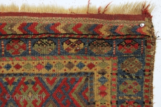 antique jaff kurd bagface. good pile. all natural colors with an unusual and attractive palette. late 19th c. 24" x 24"            