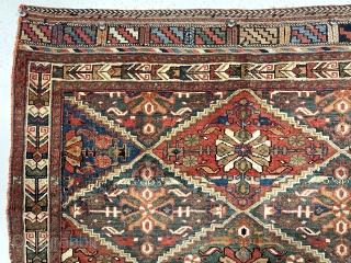 Antique large afshar bagface with an uncommon and attractive design. Some interesting features including a lovely vine border more often found on rugs than bags and extremely complex and colorful original closure  ...