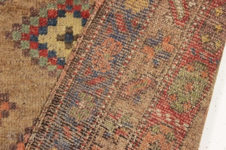 antique camel ground northwest Persian or kurdish rug with an unusual and attractive dazzler design. Fresh New England find. As found, very dirty with allover decent pile but some small damages mostly  ...