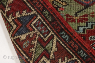 antique little turkish village prayer rug in nearly square in size. Delicately drawn field with an interesting archaic re-entry element. Wide range of colors featuring beautiful greens. Clean and ready for your  ...