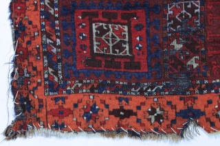 antique east anatolian or kurdish divan cover. Interesting combination of iconic designs. "as found", rough with wear and old moth damage but complete with remnant original selvedge on both sides. Wild color  ...