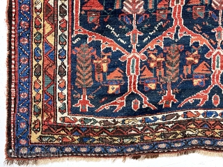 Antique Persian rug, likely bahktiari,  in very good condition with an attractive design and lovely old colors. Overall good medium length pile with just light wear. I see a few tiny  ...